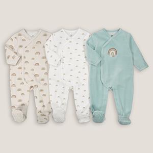 LA REDOUTE COLLECTIONS Set van 3 pyjama's, 1-delig in fluweel, regenbogen