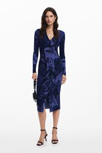 Desigual Midi bloemenjurk - BLUE