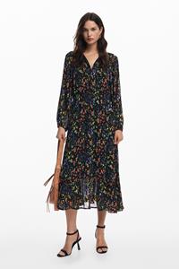 Desigual Midi bloemenjurk - BLACK