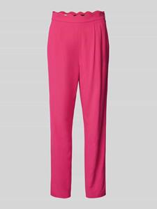 Marc Cain Slim fit high waist broek in effen design