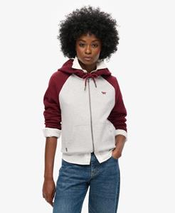 Superdry Vrouwen Essential Baseball-hoodie met Rits Rood