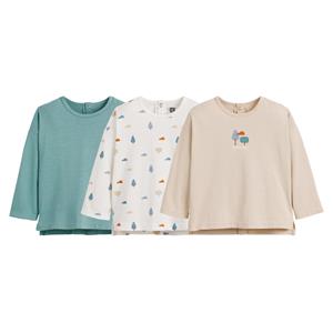 LA REDOUTE COLLECTIONS Set van 3 T-shirts met lange mouwen