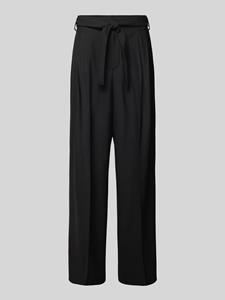 HUGO Straight leg pantalon van scheerwolmix met persplooien