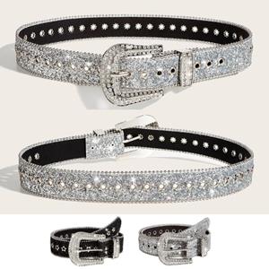 A Dream Like A Dream Volwassen volledige pailletten riem voor jurk verstelbare pin gesp taille riem strass gesp brede taille riem dames rok riem