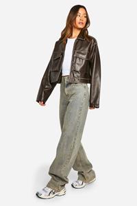 Boohoo Tall Vintage Stone Wash Wide Leg Jeans, Stonewash