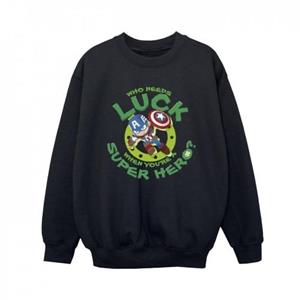 Marvel Boys St Patrick's Day Captain America Luck Sweatshirt