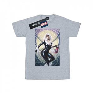 Marvel katoenen T-shirt met zwarte katkunstwerk voor meisjes