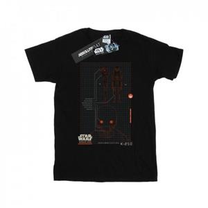 Star Wars Girls Rogue One K-2SO Schematic Cotton T-Shirt