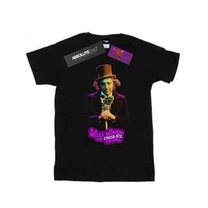 Willy Wonka And The Chocolate Factory Willy Wonka en de chocoladefabriek Dark Pose katoenen T-shirt voor meisjes