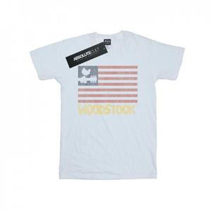 Woodstock meisjes noodlijdende vlag katoenen T-shirt