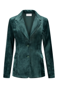 Helena Hart 7425uni blazer velour midi uni green