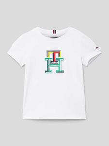 Tommy Hilfiger Teens Regular fit T-shirt met meerkleurige logostitching