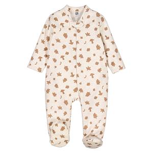 LA REDOUTE COLLECTIONS Pyjama in molton, bladermotief en paddenstoelen