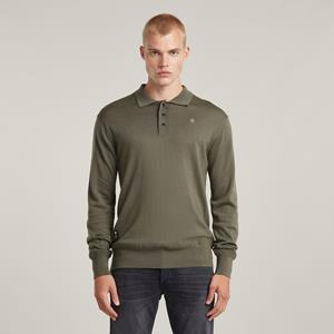 G-Star RAW Premium Core Dunda Gebreide Polo - Bruin - Heren