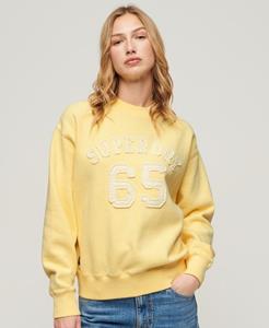 Superdry Vrouwen Athletic Sweatshirt met Appliqué en Losse Pasvorm Geel