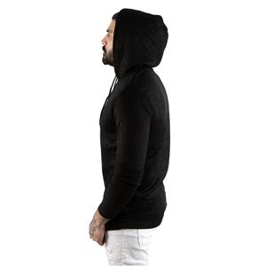 DeepSea Thought Nakışlı Yeni Sezon Kapüşonlu Kadife Erkek Sweatshirt 2303081