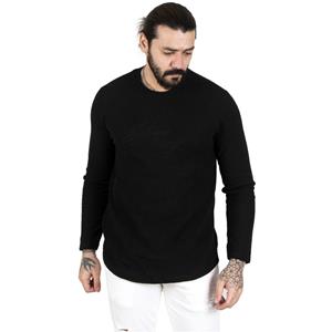 DeepSea Önü Nakışlı Bisiklet Yaka Yeni Sezon Merserize Erkek Sweatshirt 2303096