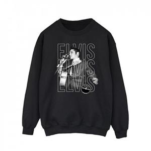 Elvis heren sweatshirt met drievoudig logo portret