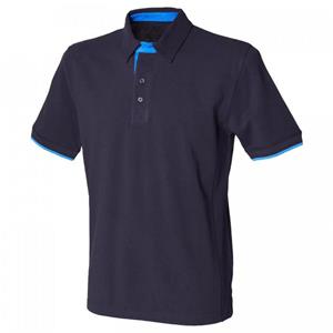 FRONT ROW heren contrast piqué poloshirt