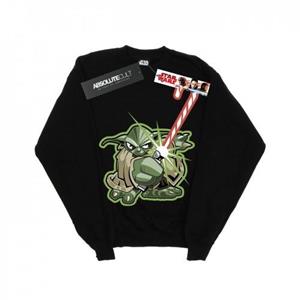 Star Wars Mens Yoda Christmas Candy Cane Sweatshirt