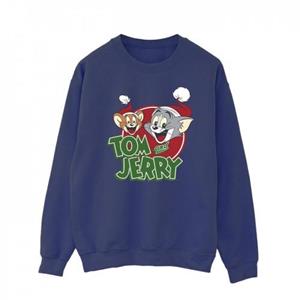 Tom And Jerry Mens Christmas Hat Logo Sweatshirt