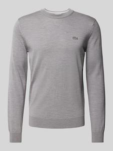 Lacoste Gebreide pullover van zuivere wol met logopatch