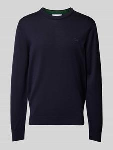 Lacoste Gebreide pullover van zuivere wol met logopatch