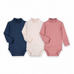 LA REDOUTE COLLECTIONS Set van 3 rompers met rolkraag en lange mouwen