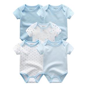 KIDDIEZOOM Kleding voor pasgeboren babyjongens  Katoenen babybody's en jumpsuits met O-hals en korte mouwen