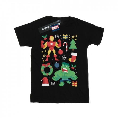 Marvel Girls Iron Man en Hulk kerstdag katoenen T-shirt