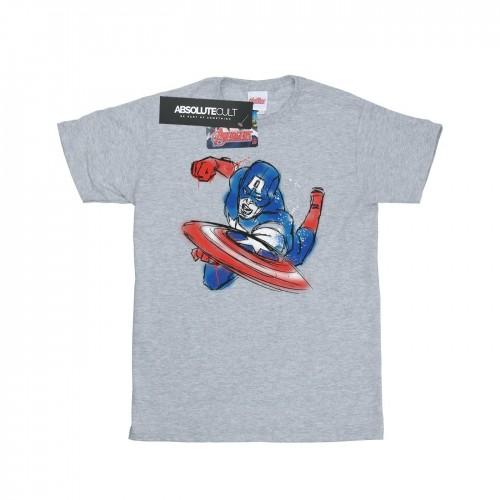 Marvel Girls Avengers Captain America spray katoenen T-shirt