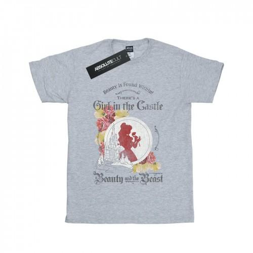 Disney meisjes Belle en het beest meisje in het kasteel katoenen T-shirt