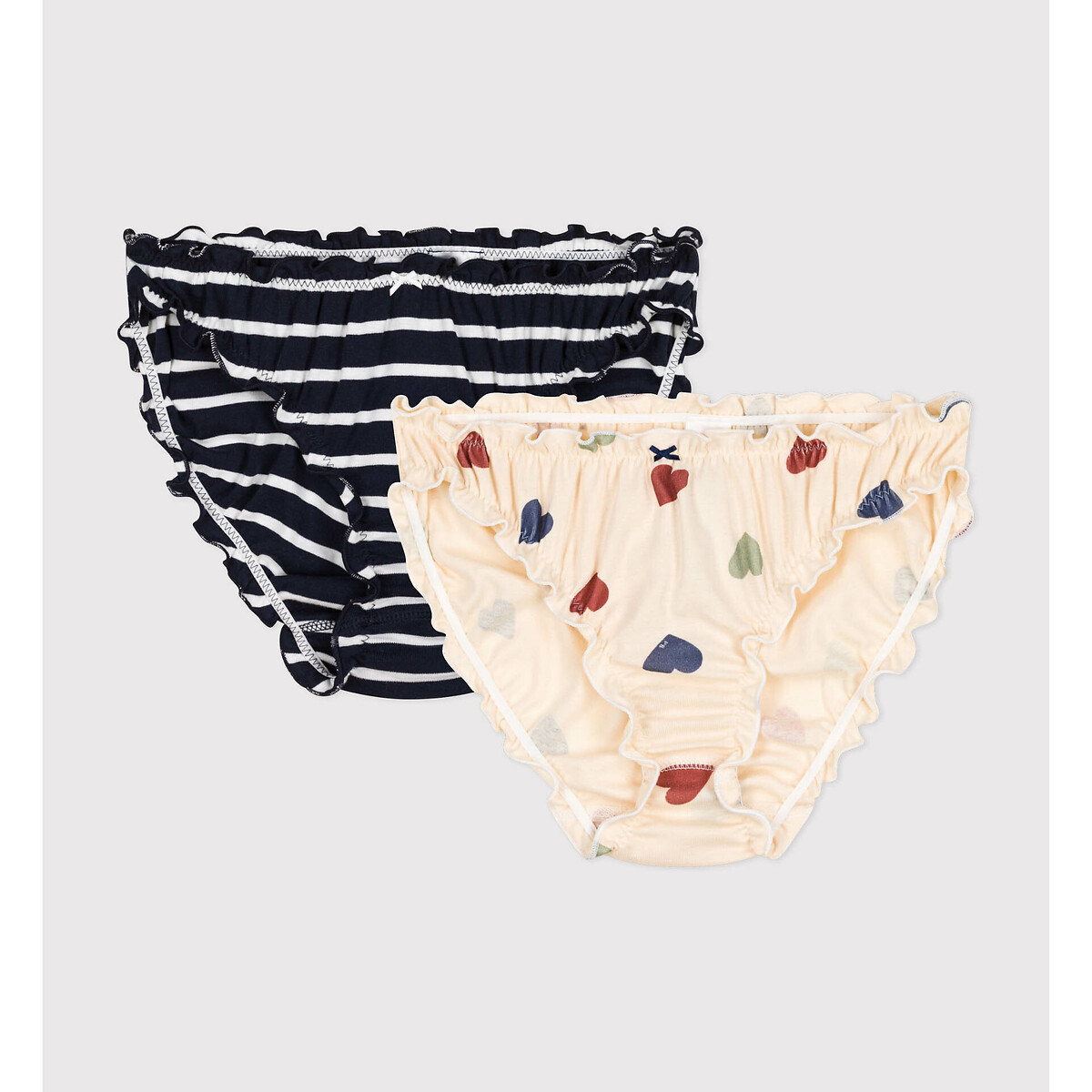 PETIT BATEAU Set van 2 slips met franjes in katoen