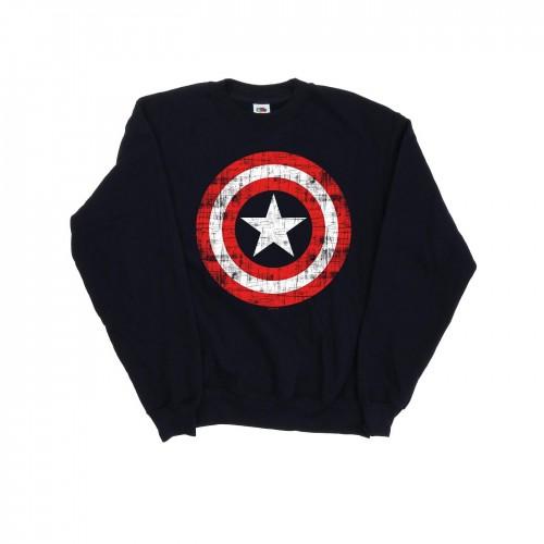 Marvel Heren Avengers Captain America Scratched Shield Sweatshirt