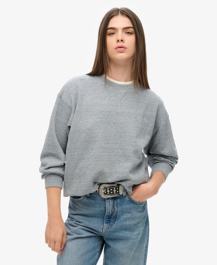 Superdry Vrouwen Essential Overdyed Sweatshirt met Logo Blauw