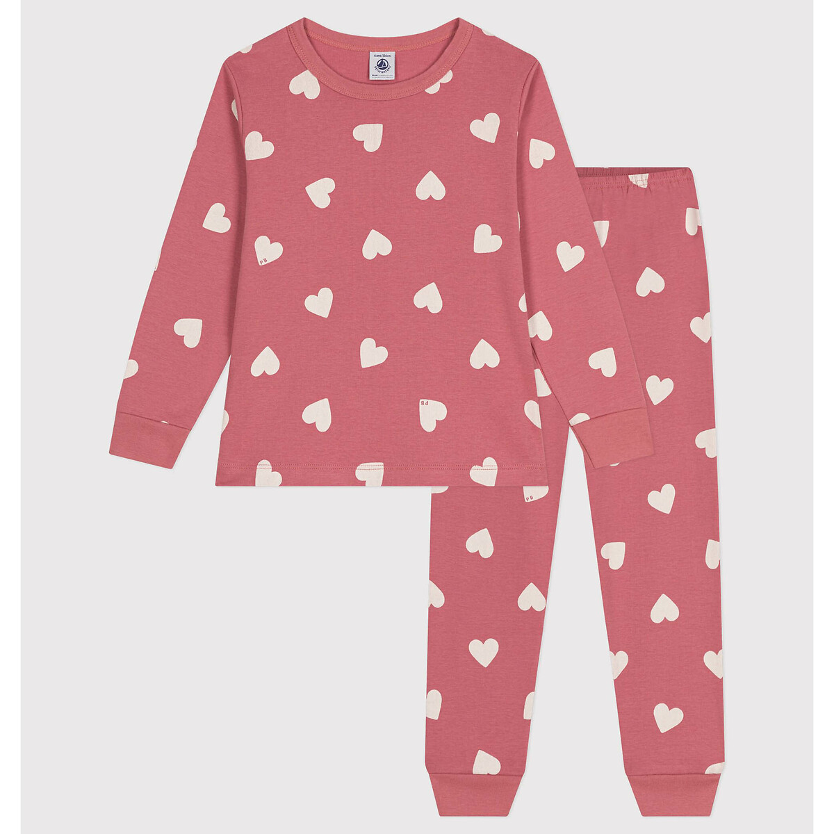 PETIT BATEAU 2-delige lange pyjama met hartenprint