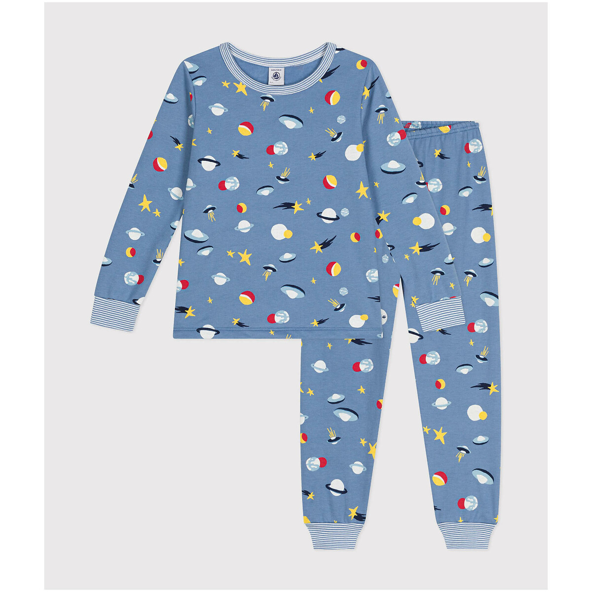 PETIT BATEAU 2-delige lange pyjama in bedrukt molton