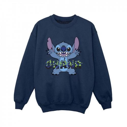 Disney Lilo en Stitch Ohana blauw Glitch sweatshirt voor jongens