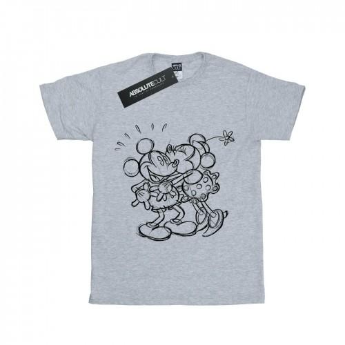 Disney meisjes Mickey en Minnie Mouse Kiss Sketch katoenen T-shirt