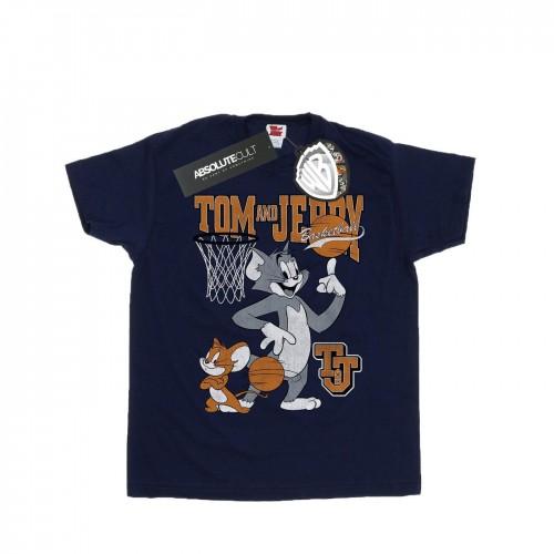 Tom And Jerry Girls Spinning Basketball Cotton T-Shirt