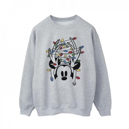 Disney Heren Mickey Mouse Kerst Head Lights Sweatshirt