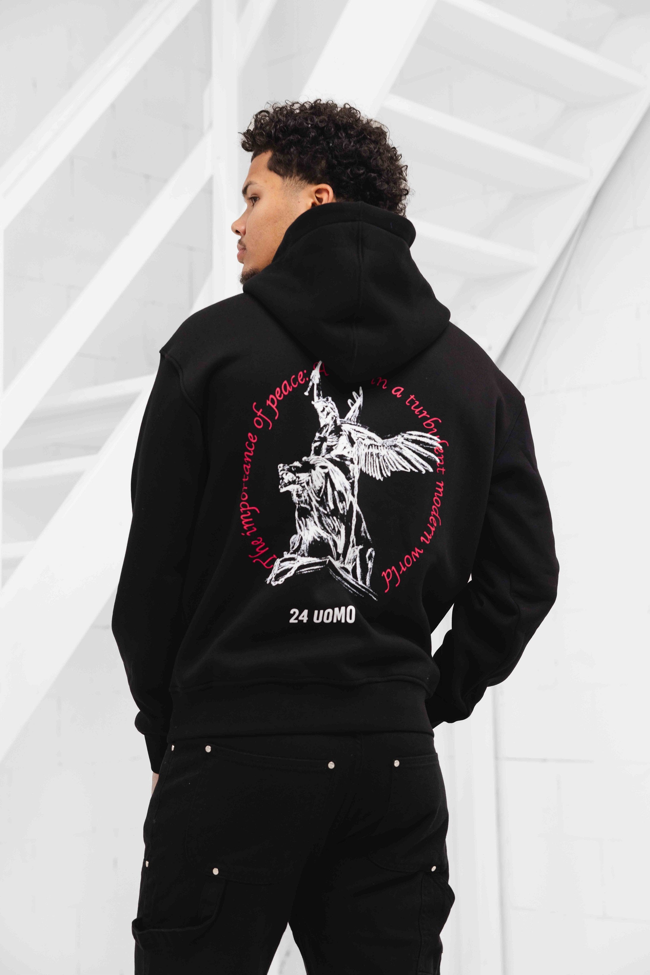 24 Uomo Statue Hoodie Zwart