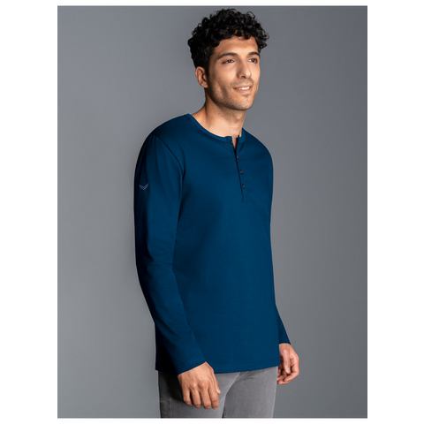 Trigema Longsleeve TRIGEMA shirt met lange mouwen en knoopsluiting (1-delig)