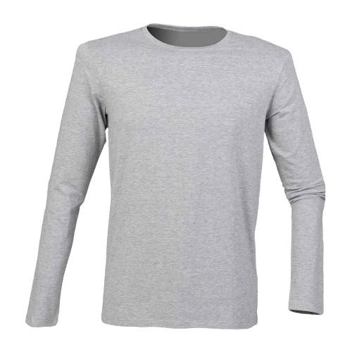 SF Men Heren Feel Good Heather Stretch T-shirt met lange mouwen