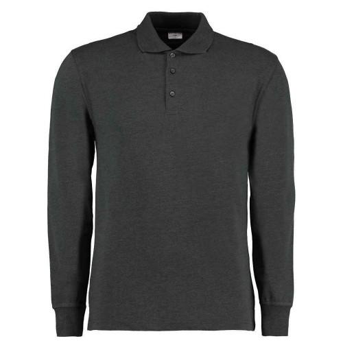 Kustom Kit Heren piqué poloshirt met lange mouwen