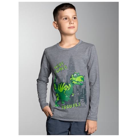 Trigema Sweatshirt TRIGEMA Langarmshirt met trouble dino-print