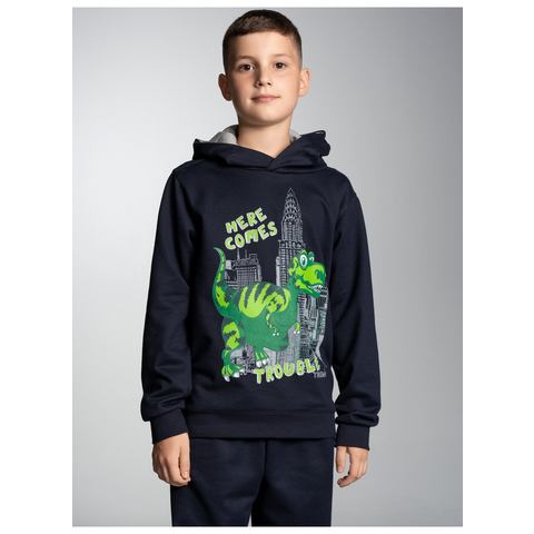 Trigema Sweatshirt TRIGEMA Hoodie met grote dino-print