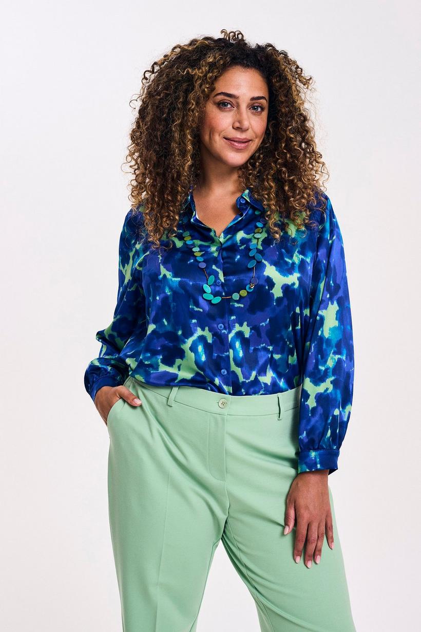 Mayerline Satijnen Hemdblouse Met Print