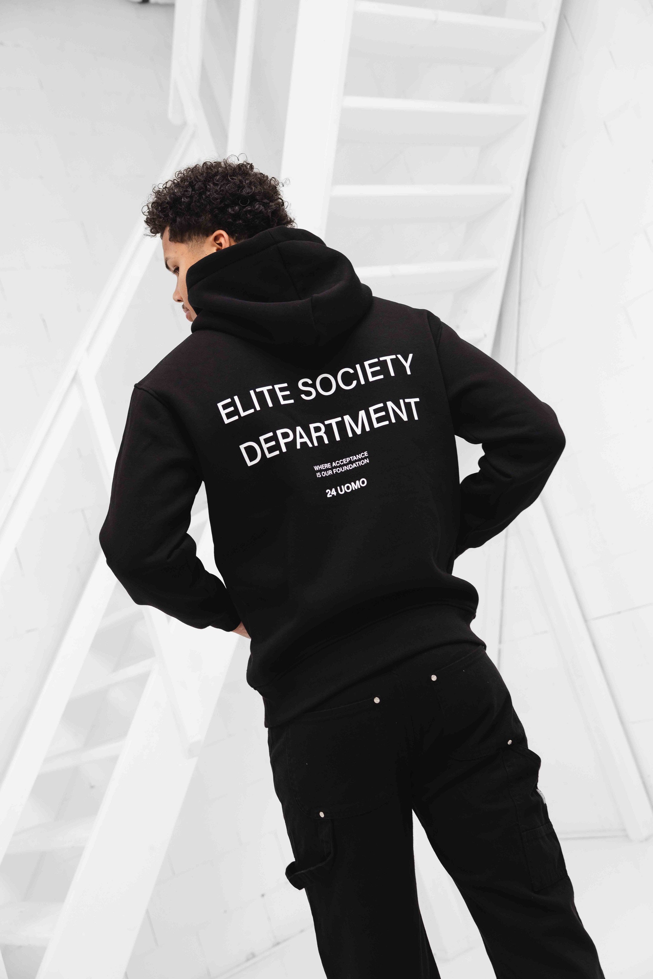 24 Uomo Elite Society Hoodie Zwart