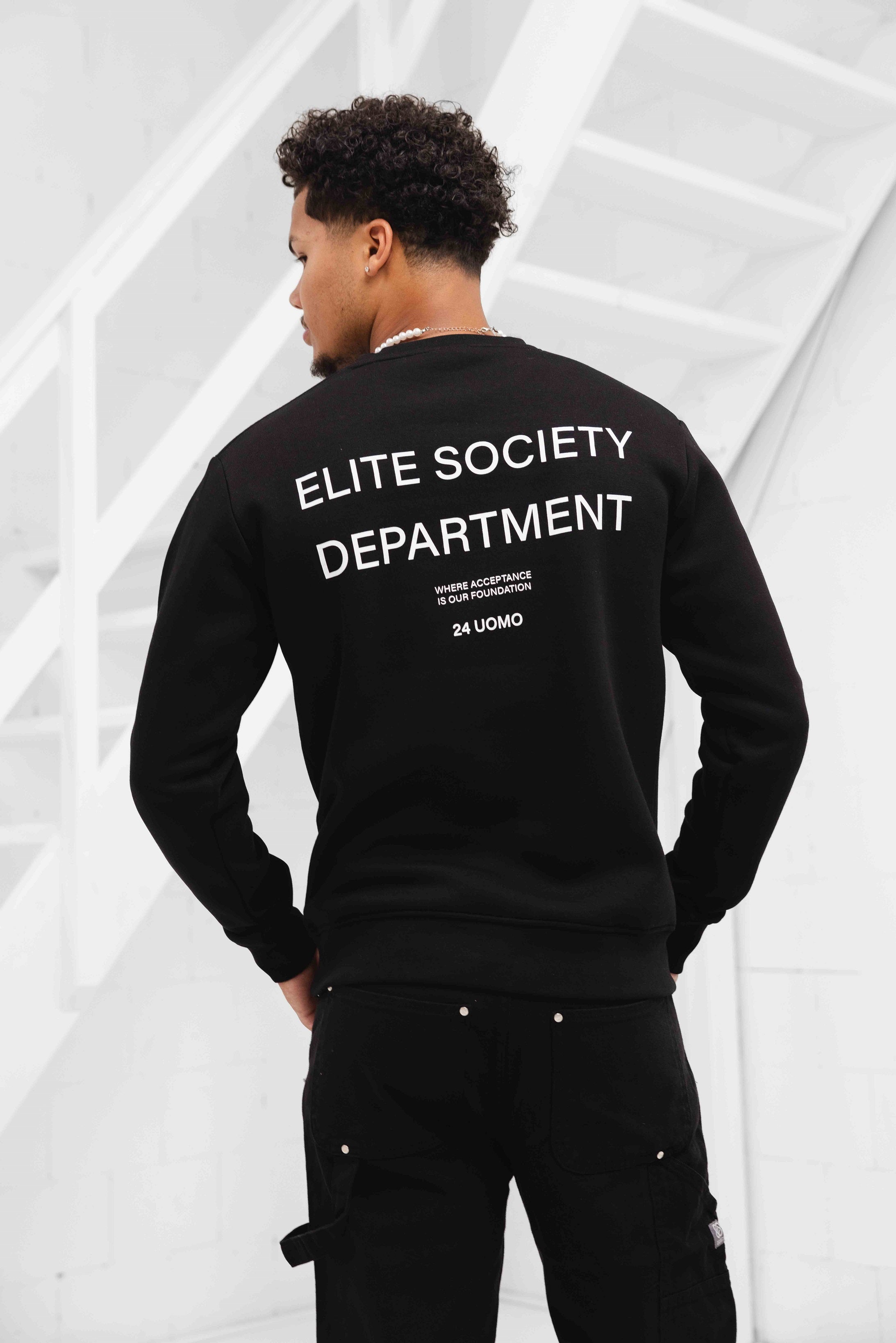 24 Uomo Elite Society Crewneck Zwart